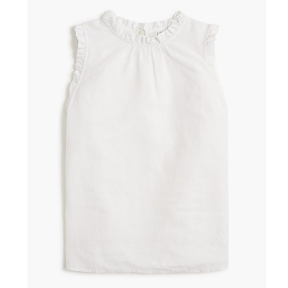 NWT | J Crew Linen-blend ruffleneck top | Sz L - Picture 1 of 1